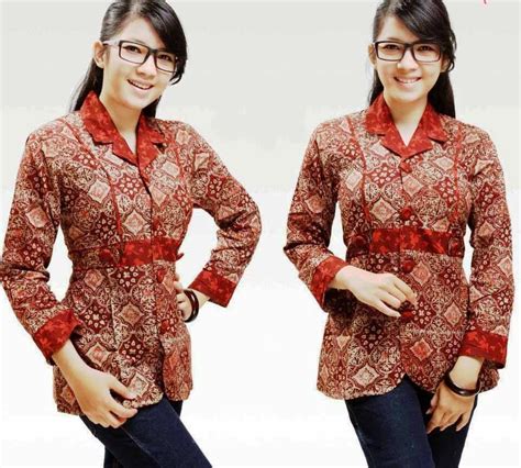 Model Baju Batik Kerja Wanita Modern Homecare