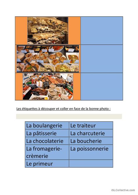 O Faire Ses Courses Compr Hension Fran Ais Fle Fiches Pedagogiques