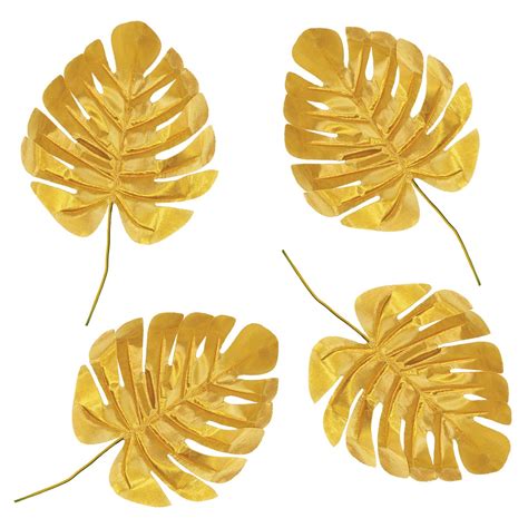 Gold Artificial Palm Leaves | 4 Count