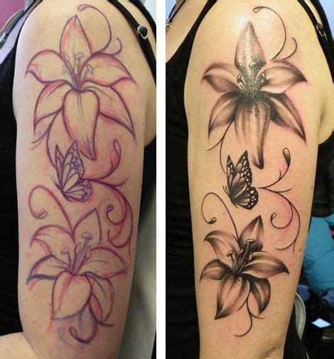 Luxus Lilien Tattoo Arm Frau Blumen