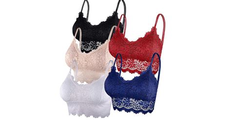 Lace Elegance Collection Pcs Padded Deep V Bralettes Sexy Stylish And Comfortable Lingerie Set