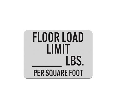 Floor Load Limit Decal Reflective