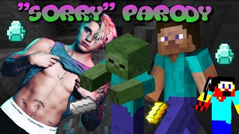 Mining Minecraft Parody Of Sorry Youtube