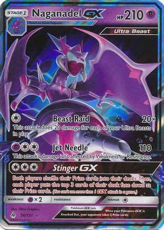 Naganadel GX 56 131 Ultra Rare Sun Moon Forbidden Light Singles