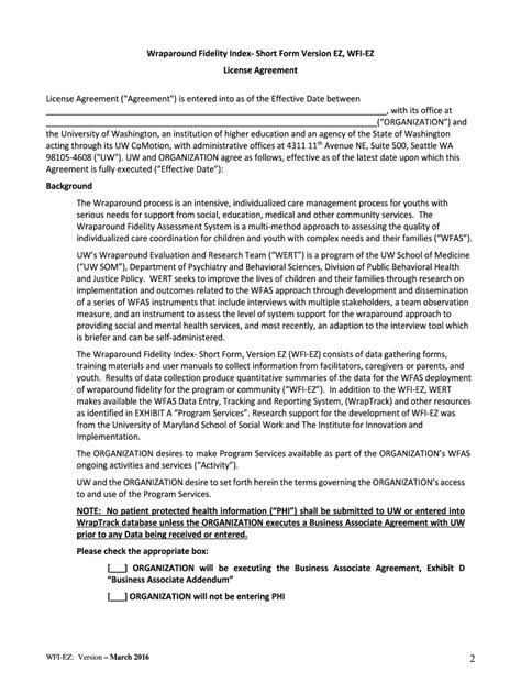 Fillable Online Instructions For Wraparound Fidelity Index Short Form