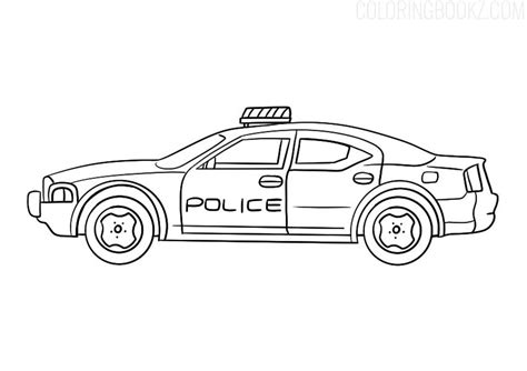 Colorful Police Car Coloring Page