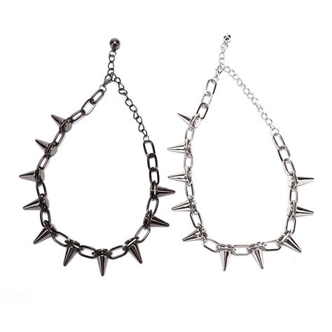 New Spike Rivet Punk Collar Necklace Goth Rock Biker Link Chain Choker