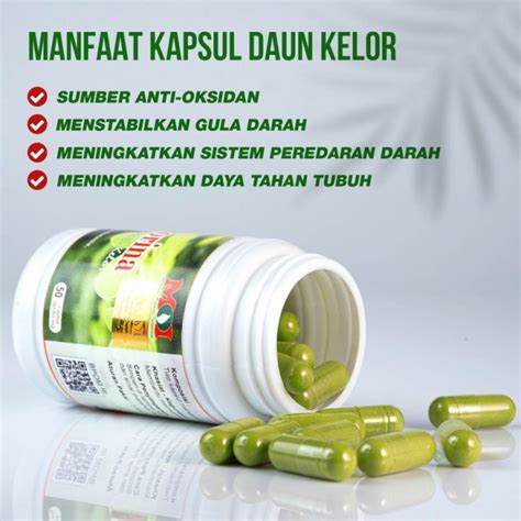 Herbal Nutrisi Tinggi Kapsul Ekstrak Daun Kelor Moringa Original Bubuk