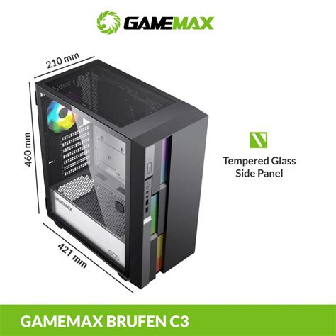 Gabinete Gamemax Brufen C3 Black/Grey COC – Casa Tecno