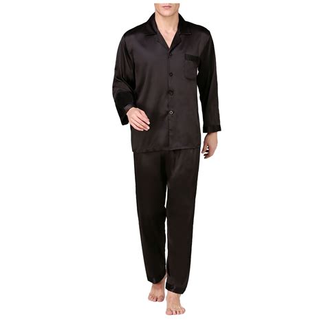 Clearance Mens Pajama Set Long Sleeve Sleep Top And Long Loungewear Pants Soft Pjs Set Cozy