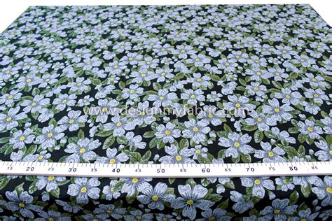 Blue and green jacquard floral fabric #91842 - Design My Fabric