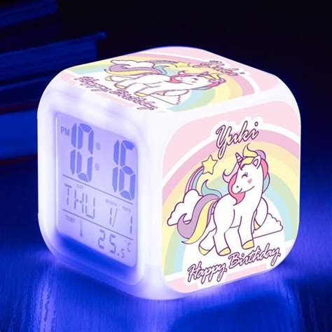 Horloge Couleur Enfants Licorne Lampe R Veil Led Horloge Num Rique