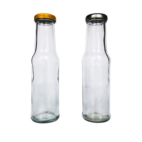 250ml Hot Sauce Tall Round Glass Bottle With 38mm Safety Button Wholesale Supplier