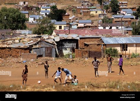 Alexandra Township Johannesburg South Africa Play Football Soccer Stock