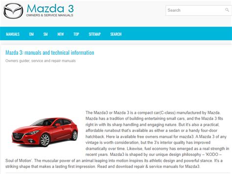 Mazda 3 Service Manual 2016 - 2022 - PerDieselSolutions