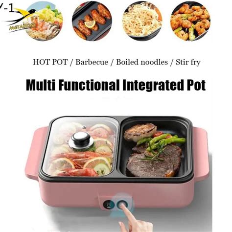 Outdoor Metallogy Electric BBQ Grill Pan And Steamboat Hot Pot 2 IN 1 Set Korean Barbecue Grill