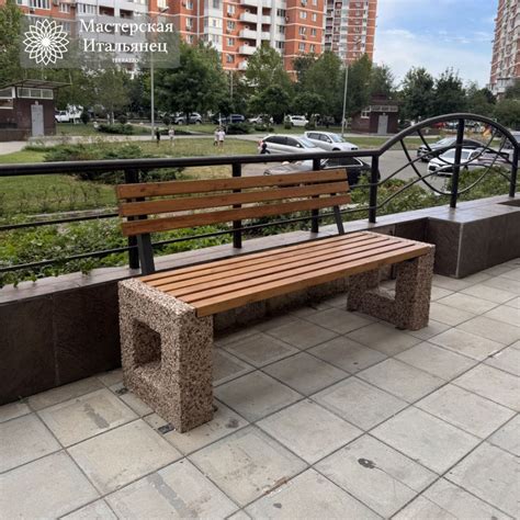 Купить уличные скамейки из бетона от производителя недорого