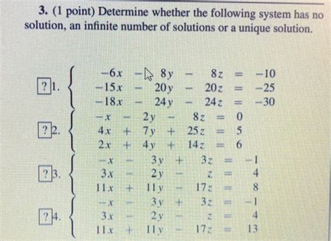 Solved 3 1 Point Determine Whether The Following System