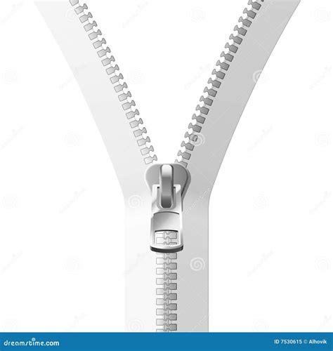 White Zipper Stock Vector Illustration Of Object Opening