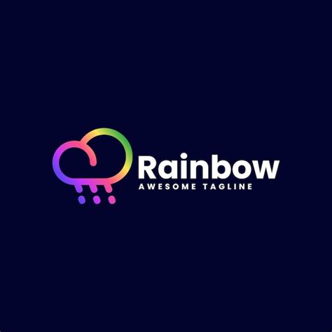 Premium Vector | Vector logo illustration rainbow gradient line art style