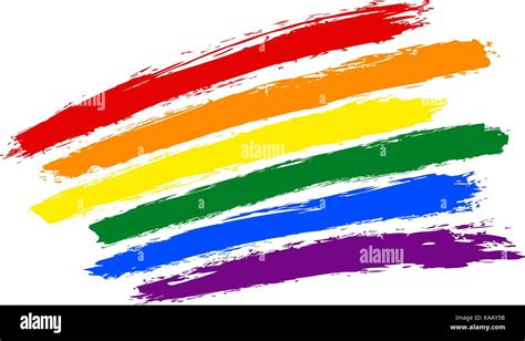 Rough Paint Brush Stroke Made In The Colors Of The Rainbow Pride Flag