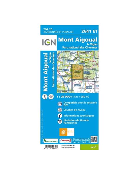 Carte Ign Mont Aigoual Le Vigan Cevennes La Livraison