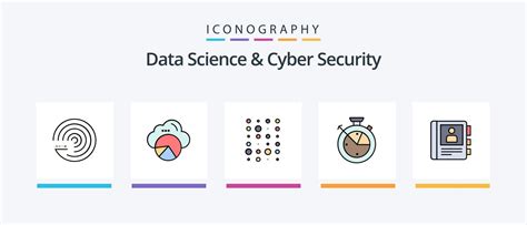 Data Science And Cyber Security Line Filled 5 Icon Pack Including Read