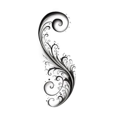 Premium Ai Image A Black And White Drawing Of A Swirly Design On A White Background Generative Ai