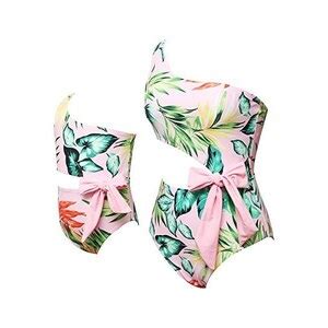 GUOCU Famiglia Corrispondenza Costumi Da Bagno Per Madre Figlia Singola Spalla Bikini Set Vita