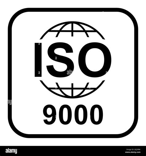 Icono ISO 9000 Símbolo de calidad estándar Signo de botón vectorial