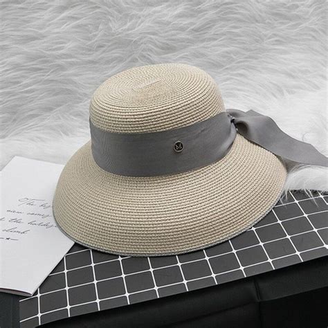 Chapeau De Paille En Forme De Cloche Avec Grand N Ud Papillon Pour