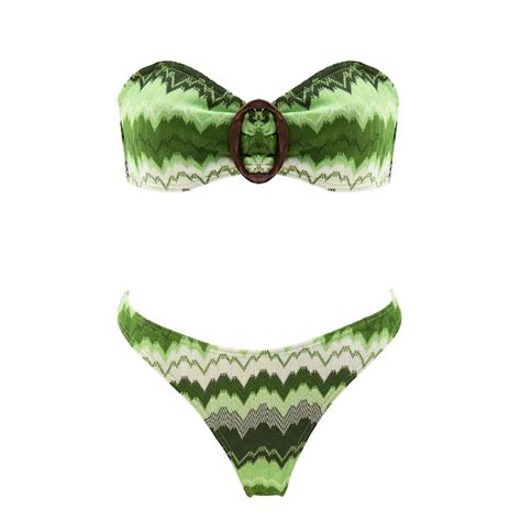 Coastal Forests Bandeau Broderie Bikini Aulala Paris Wolf Badger