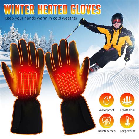 Electric Heated Gloves Winter Windproof Waterproof Warm Touchless