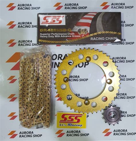 Jual GEAR SET SSS GOLD KLX 150 SERIES RANTAI SSS 428 HSBT 140L GOLD