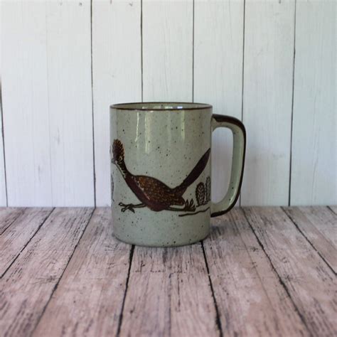 Vintage Otagiri Roadrunner Mug With Handle Ceramic Stoneware Southwest