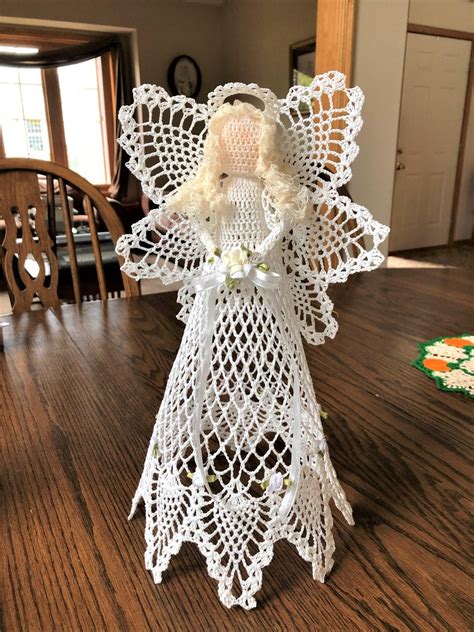 Crochet Angel Crochet Angel Tree Topper Christmas Ornaments Etsy