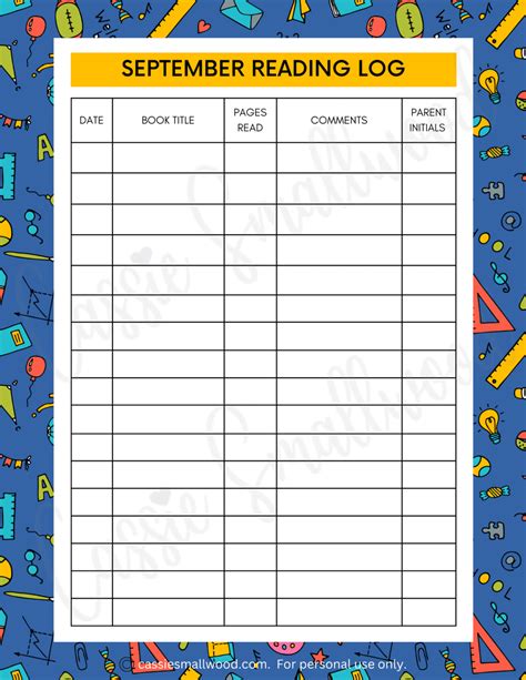 17 Cute Reading Logs Free Printable Cassie Smallwood