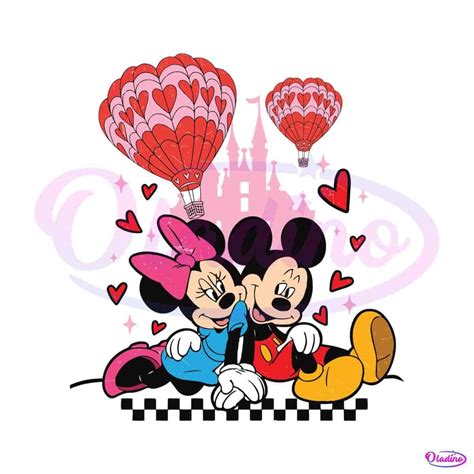 Hot Air Balloon Mickey Minnie Svg Oladino