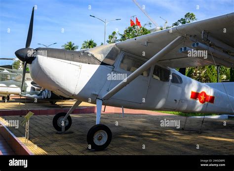 A historic Cessna O-1 Bird Dog (Cessna L-19) at the Ho Chi Minh Museum ...