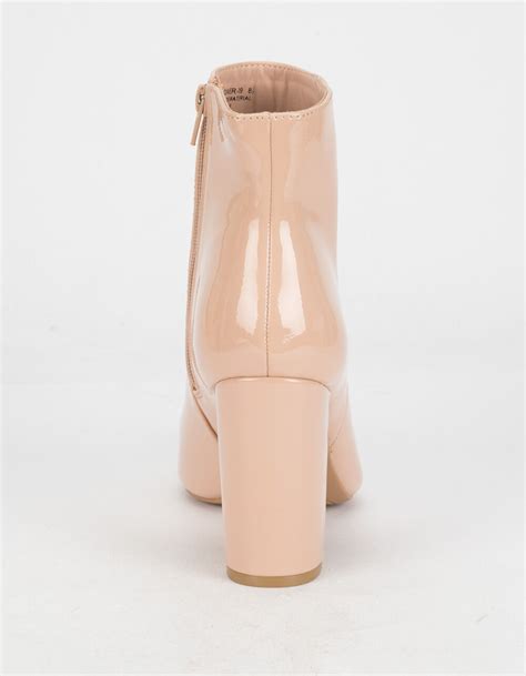 BAMBOO Patent Womens Ankle Booties NUDE Tillys