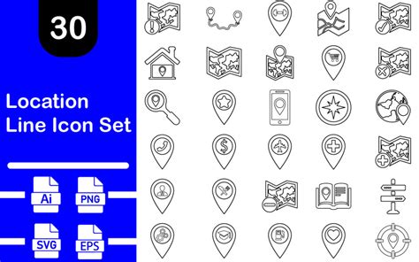 Location Outline Icon Set #353056 - TemplateMonster