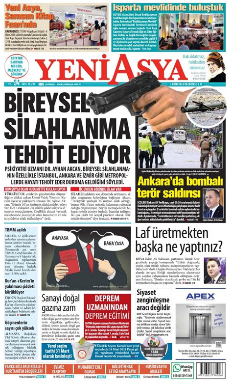 Yeni Asya Gazetesi Yeni Asya Man Et Oku Haberler Ekim