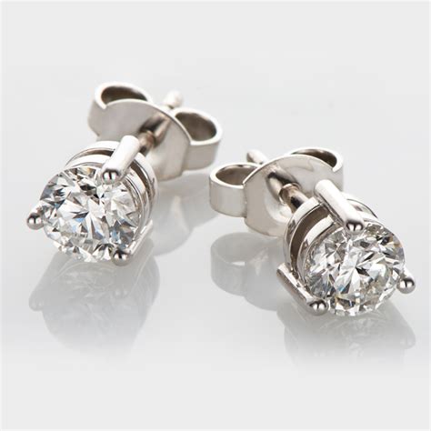 Round brilliant cut claw set diamond stud earrings - Bell & Brunt