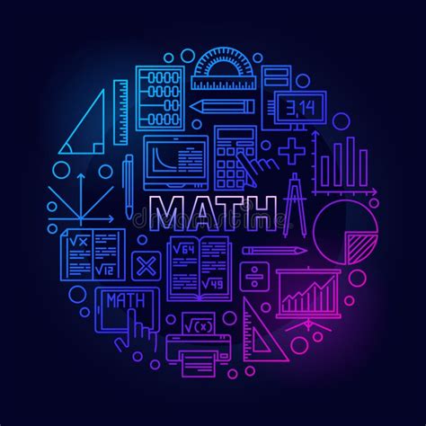 Algebra and Math Vector Round Flat Symbol Stock Vector - Illustration ...