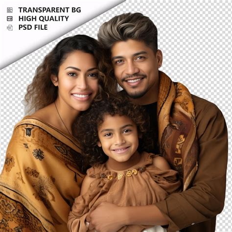 Familia latina fría estilo ultra realista fondo blanco Archivo PSD