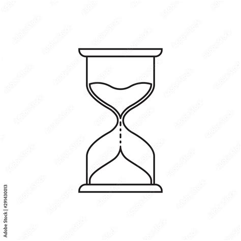 Hourglass Outline Icon Sand Clock Or Hour Glass Sign Time Timer Countdown Concept Vector