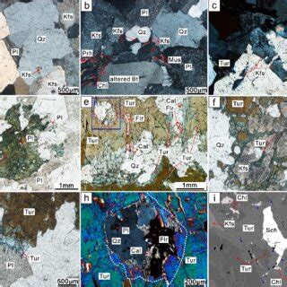 Micrographs Of The Cassiterite Tourmaline Quartz Vein In The Lijia Sn