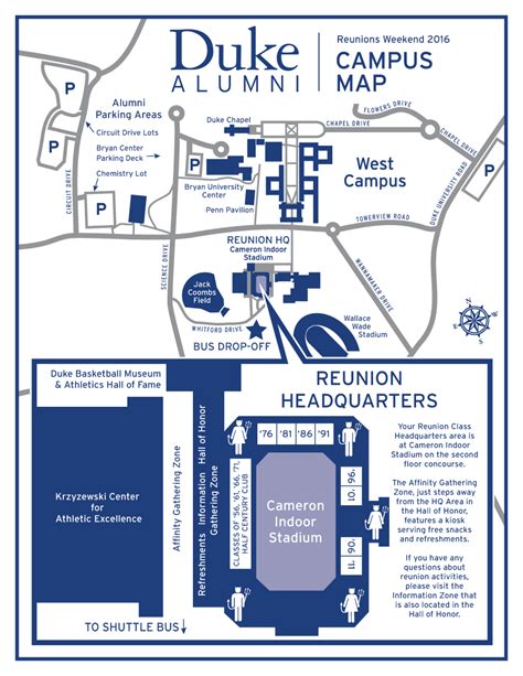 Duke University Campus Map Printable