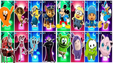 Micky Mouse Vs Minions Vs Pocoyo Vs Donald Duck Vs Madagascar Tiles