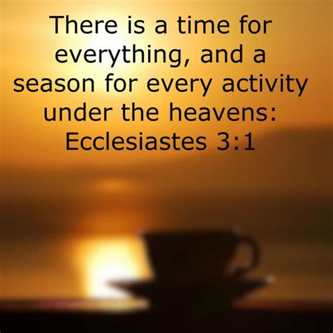 there is a time for everything, and a season for every activity under the heavenss 3 1